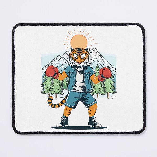 Item preview, Tiger Fighter in Denim Outfit with Nature Scenery designed and sold by yuki-hana.