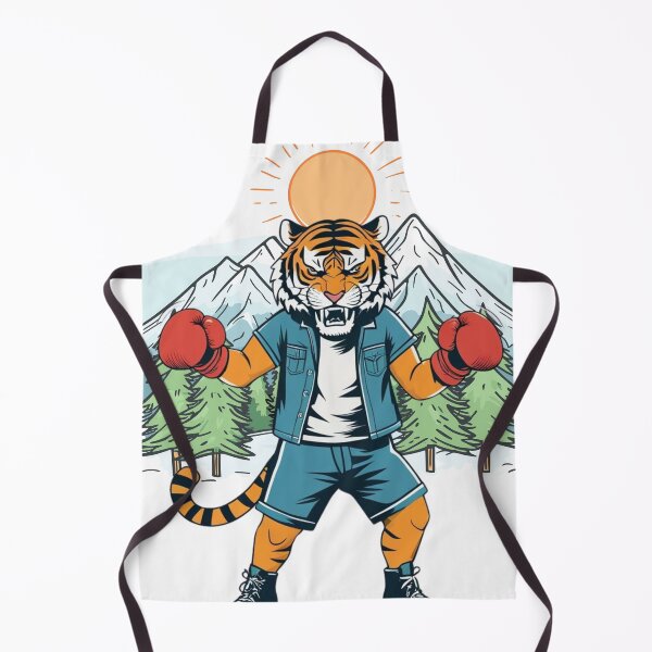 Item preview, Tiger Fighter in Denim Outfit with Nature Scenery designed and sold by yuki-hana.