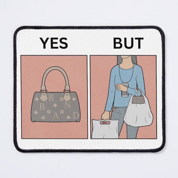 Item preview, Yes But Brand Handbags Version - Thanksgiving, Christmas And Birthday Party Gift Ideas for Memes Lovers and Fans designed and sold by Memeing Everything.