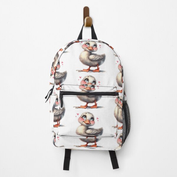Item preview, Whimsical SMITTEN GIRLY DUCK – Surreal Farm Animal Art designed and sold by WHITE FLAME PRINTS.