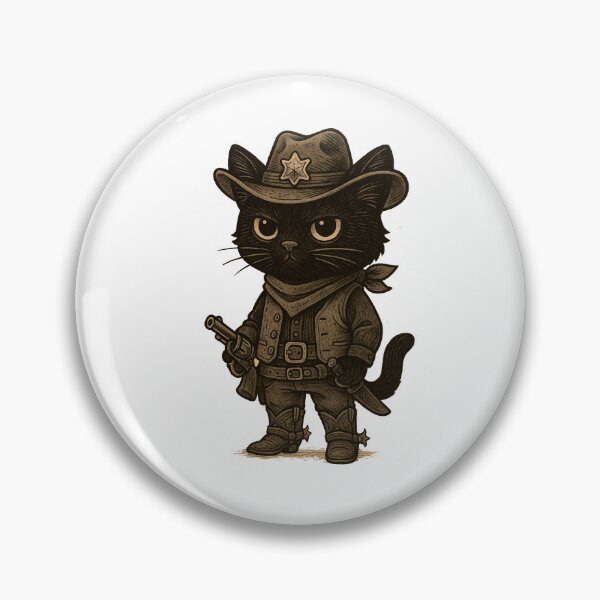 Item preview, Midnight Outlaw – Black Cowboy Cat designed and sold by Qopta.