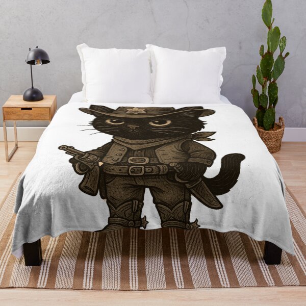 Item preview, Midnight Outlaw – Black Cowboy Cat designed and sold by Qopta.