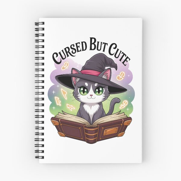 Item preview, Cursed But Cute Kawaii Cat Halloween T-Shirt – Adorable Witch Cat with Glowing Green Eyes designed and sold by al21ex.