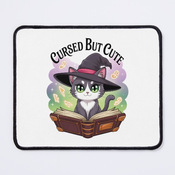 Item preview, Cursed But Cute Kawaii Cat Halloween T-Shirt – Adorable Witch Cat with Glowing Green Eyes designed and sold by al21ex.