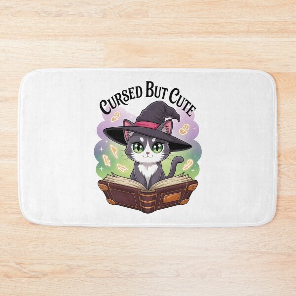 Item preview, Cursed But Cute Kawaii Cat Halloween T-Shirt – Adorable Witch Cat with Glowing Green Eyes designed and sold by al21ex.