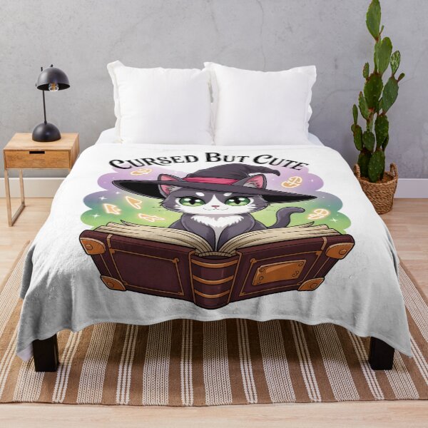 Item preview, Cursed But Cute Kawaii Cat Halloween T-Shirt – Adorable Witch Cat with Glowing Green Eyes designed and sold by al21ex.