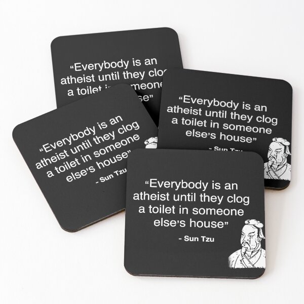 Item preview, “Everybody is an  atheist until they clog a toilet in someone  else’s house” designed and sold by Buntrockstore.