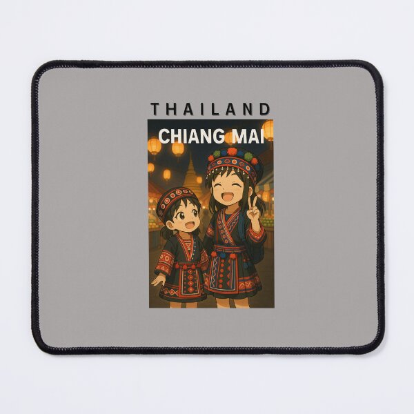 Item preview, Two Sisters Enjoying Thai Floating Market Adventure – Anime Style Illustration designed and sold by konthai.familyart.