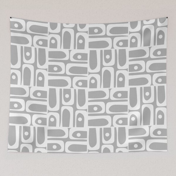 Item preview, Mid Century Modern Geometric Abstract Minimalist Piquet Multi Pattern in Gray and White designed and sold by kierkegaard.