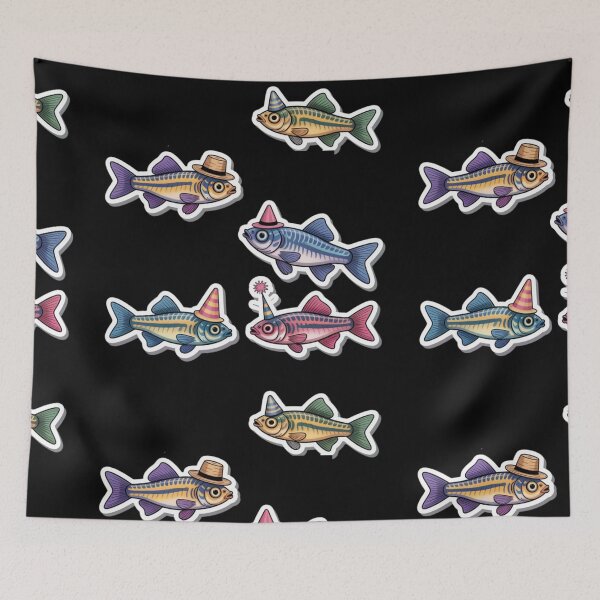 Item preview, Zebrafish with hats - cute fish designed and sold by DamioPolArt.
