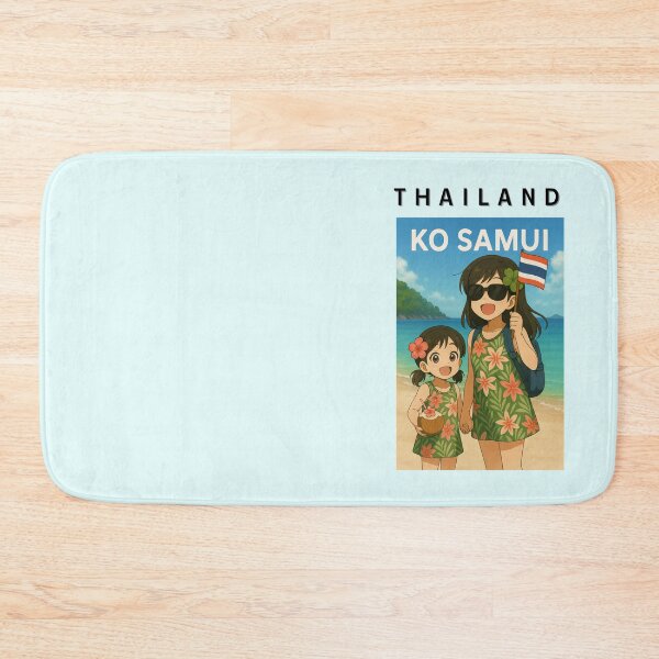 Item preview, Ko Samui Beach Vacation | Cute Anime Sisters with Thai Flag & Coconut Drink  Tags: designed and sold by konthai.familyart.