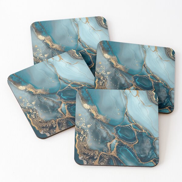 Item preview, Magnific Marble Teal Gold Luxury designed and sold by artsandsoul.