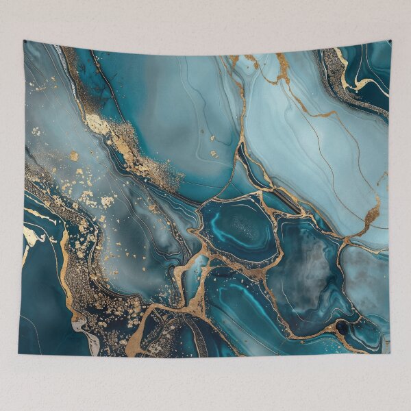 Item preview, Magnific Marble Teal Gold Luxury designed and sold by artsandsoul.