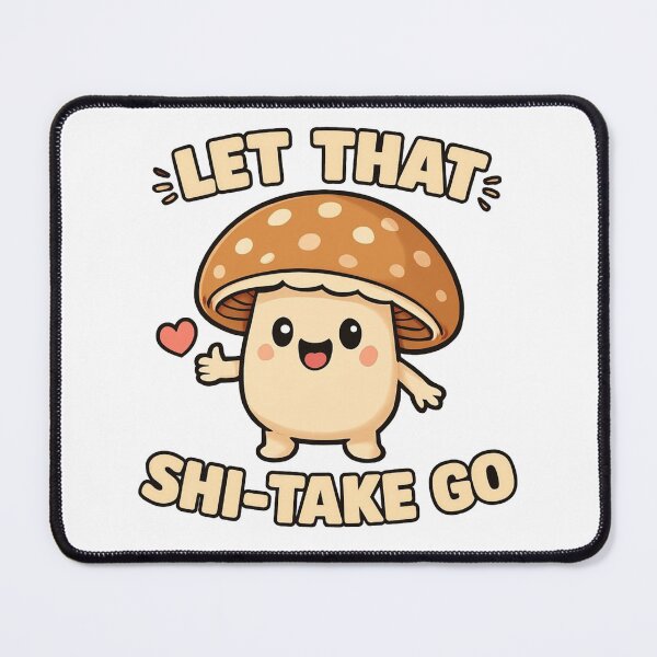 Item preview, Cute Kawaii Shiitake Mushroom with Heart – Funny Let That Shi-Take Go Sticker designed and sold by RuweisVibes.