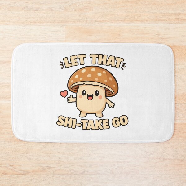 Item preview, Cute Kawaii Shiitake Mushroom with Heart – Funny Let That Shi-Take Go Sticker designed and sold by RuweisVibes.