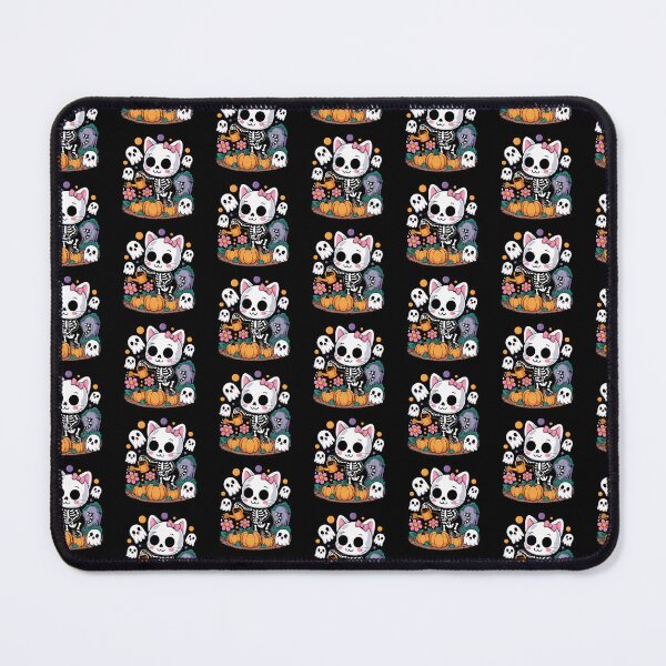 Item preview, Cute Skeleton Cat with Pumpkins and Skulls designed and sold by WanDee2025.