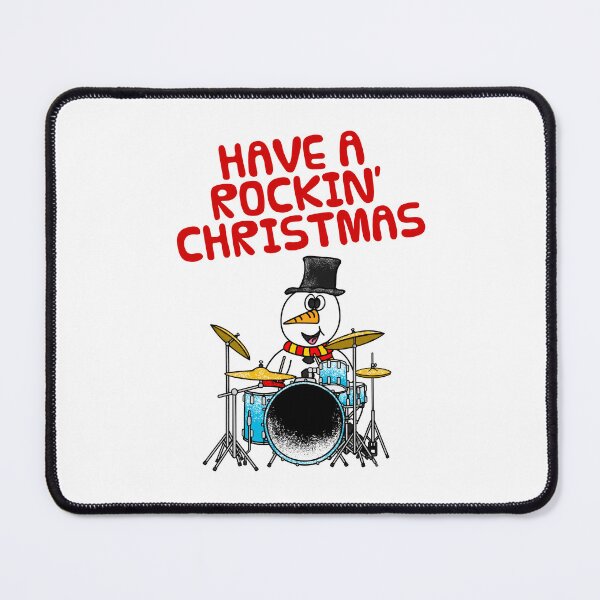 Item preview, Have A Rockin' Christmas, Snowman Playing Drums, Drummer Musician designed and sold by doodlerob.