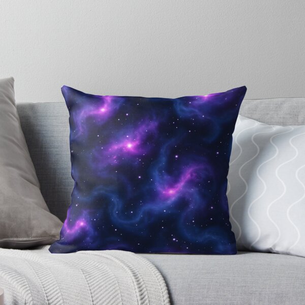 Item preview, Cosmic Nebula Seamless Pattern – Vibrant Purple and Blue Swirls with Stars on Dark Space Background designed and sold by FestivityFinds.