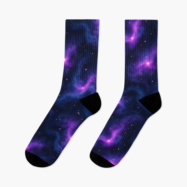 Item preview, Cosmic Nebula Seamless Pattern – Vibrant Purple and Blue Swirls with Stars on Dark Space Background designed and sold by FestivityFinds.