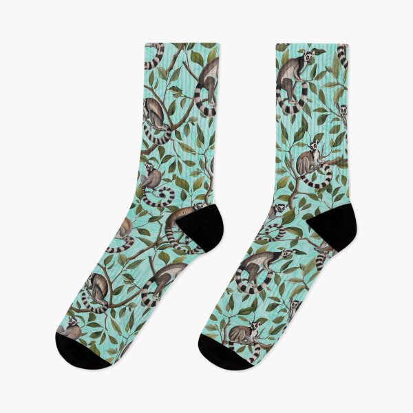 Item preview, Lush Tropical Lemur Paradise Teal designed and sold by artsandsoul.