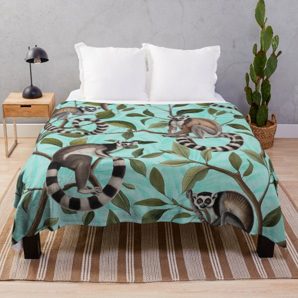 Item preview, Lush Tropical Lemur Paradise Teal designed and sold by artsandsoul.