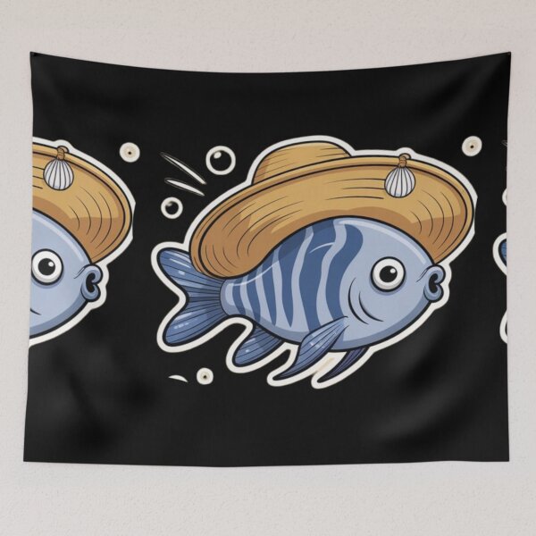 Item preview, Zebrafish with hats - animal lover designed and sold by DamioPolArt.