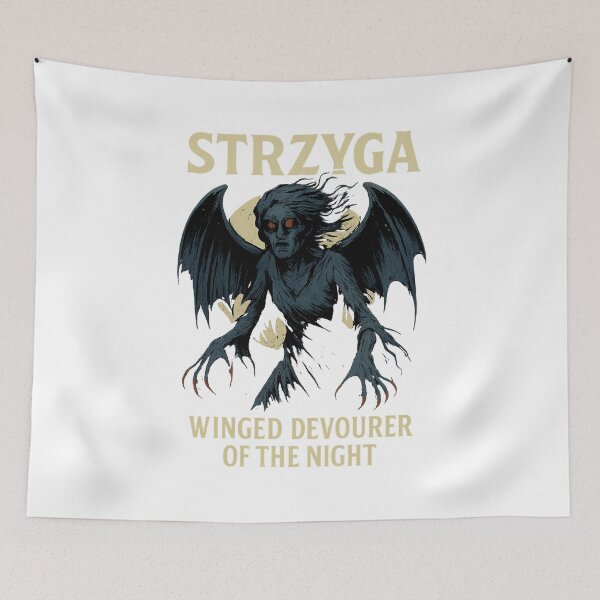 Item preview, T-shirt with a Slavic mythology motif: Strzyga designed and sold by PROJEKT CERTPRO.