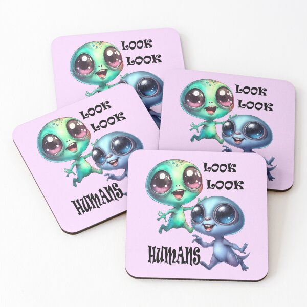 Item preview, Happy aliens running excitedly after the humans designed and sold by LoneAngel.