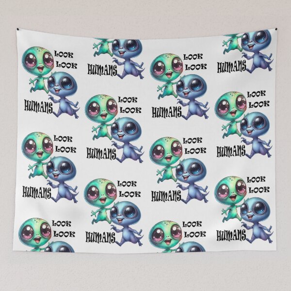 Item preview, Happy aliens running excitedly after the humans designed and sold by LoneAngel.