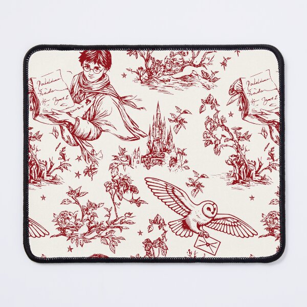 Item preview, Red Wizarding World Pattern - Young Wizard and Owl Toile de Jouy designed and sold by PricklyBearArt.