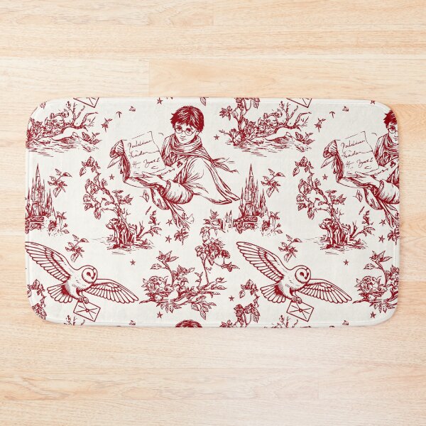Item preview, Red Wizarding World Pattern - Young Wizard and Owl Toile de Jouy designed and sold by PricklyBearArt.