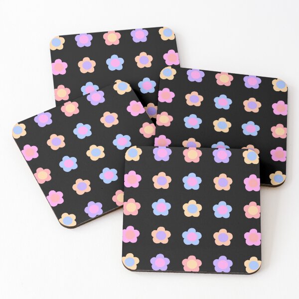 Item preview, Cute flat design of colorful flowers: red, yellow, orange, blue, purple, green, pink. designed and sold by Grin Katalina Floral Patterns & Cozy Art.