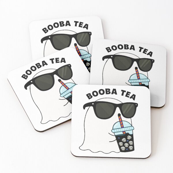Item preview, Funny Cute Ghost with Sunglasses Holding BooBa Tea – Spooky Boba designed and sold by RuweisVibes.