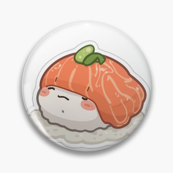 Item preview, fat Salmon sushi designed and sold by cute-stickers10.