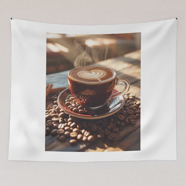 Item preview, “Aromatic Latte Coffee with Heart Art – Perfect Morning” designed and sold by RAKO13.