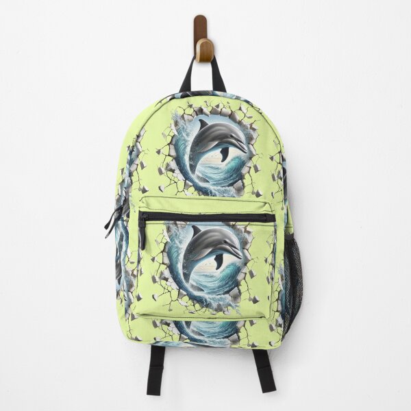 Item preview, Dolphin leaping out of the waves looking through a hole in the wall designed and sold by LoneAngel.