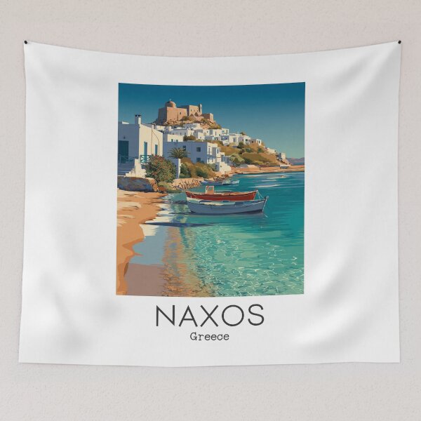 Item preview, A Vintage Travel Illustration of the Naxos - Greece  designed and sold by GoodOldVintage.