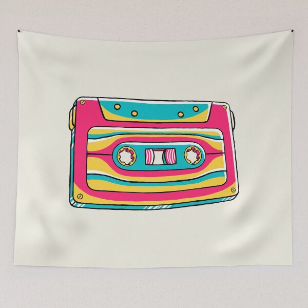 Item preview, Retro Cassette Vibes 90s Neon Pop Colors designed and sold by EmeraldeaArt.