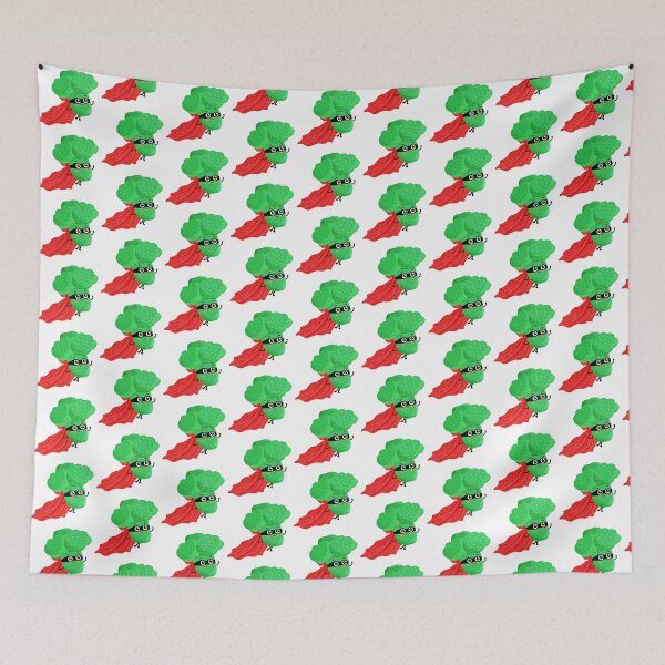 Item preview, Flying red broccoli superhero designed and sold by creatyrunsfree.