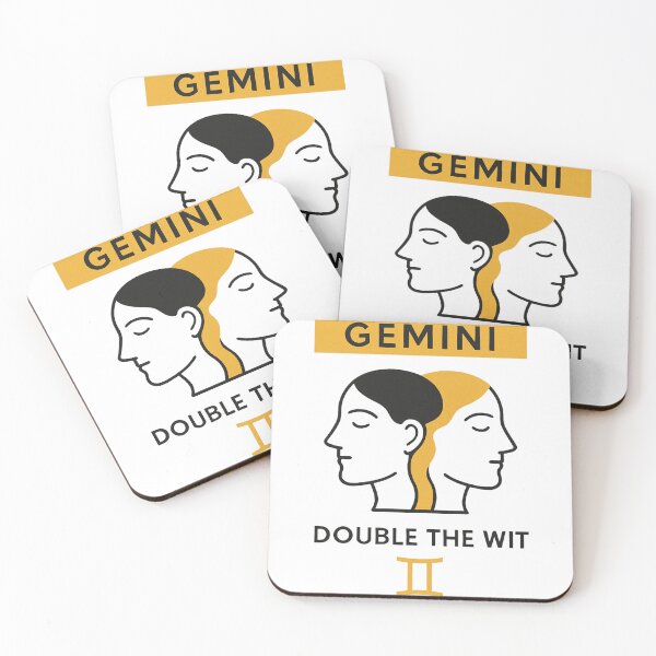Item preview, Gemini Double the Wit – Zodiac Twins Illustration designed and sold by ArtByYunus.