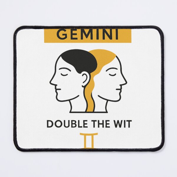 Item preview, Gemini Double the Wit – Zodiac Twins Illustration designed and sold by ArtByYunus.
