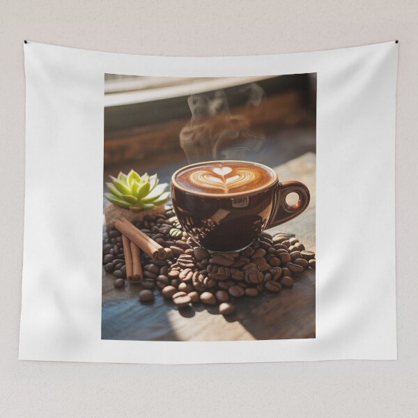 Item preview, “Aromatic Latte Coffee with Heart Art – Perfect Morning” designed and sold by RAKO13.