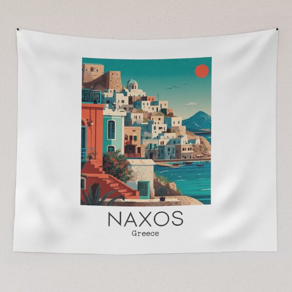 Item preview, A Vintage Travel Illustration of the Naxos - Greece  designed and sold by GoodOldVintage.