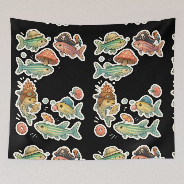 Item preview, Zebrafish with hats - danio fish designed and sold by DamioPolArt.
