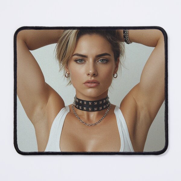 Item preview, Woman in white vest with hands behind head designed and sold by Vintage Designs +.