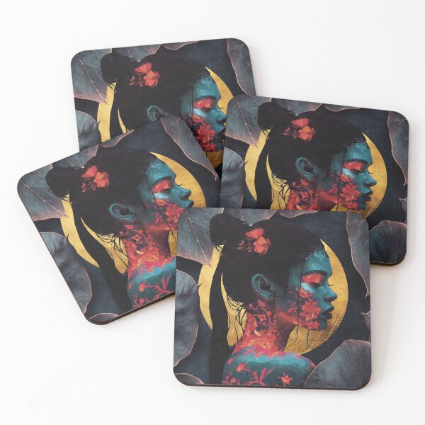 Item preview, Botanical Elegance – Low poly portrait of a woman with a golden aura designed and sold by Artenreich.