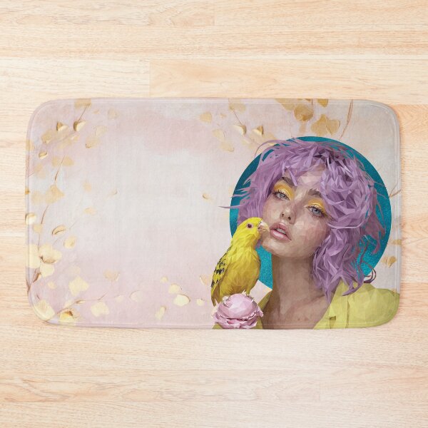 Item preview, Colorful Muse – Low poly portrait with parrot and ice cream designed and sold by Artenreich.
