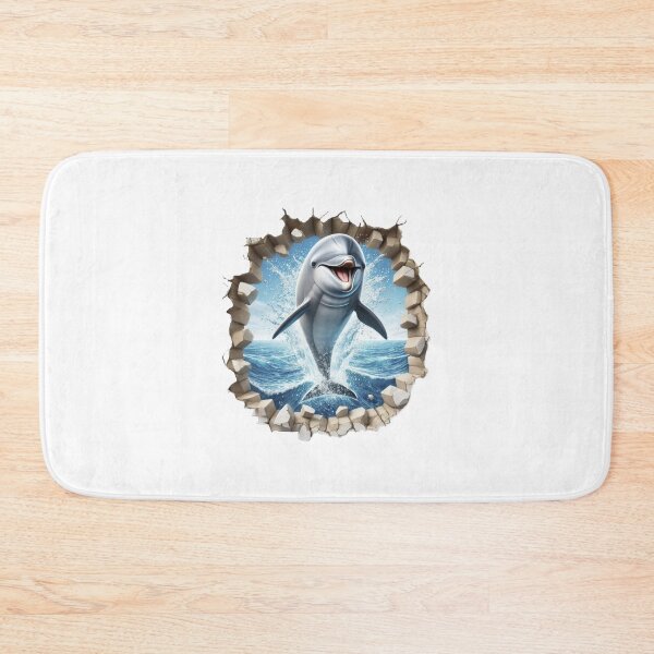 Item preview, Beautiful dophin leaps out of the waves through a hole in the wall designed and sold by LoneAngel.