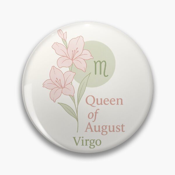 Item preview, Queen of August – Virgo Zodiac Sign with Birth Flower, Birthstone & Pastel Colors designed and sold by RoraLily.
