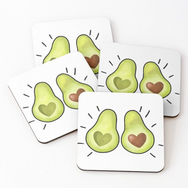 Item preview, Cute Avocado Halves with Heart Shaped Pits Illustration designed and sold by ArtfulWeave.